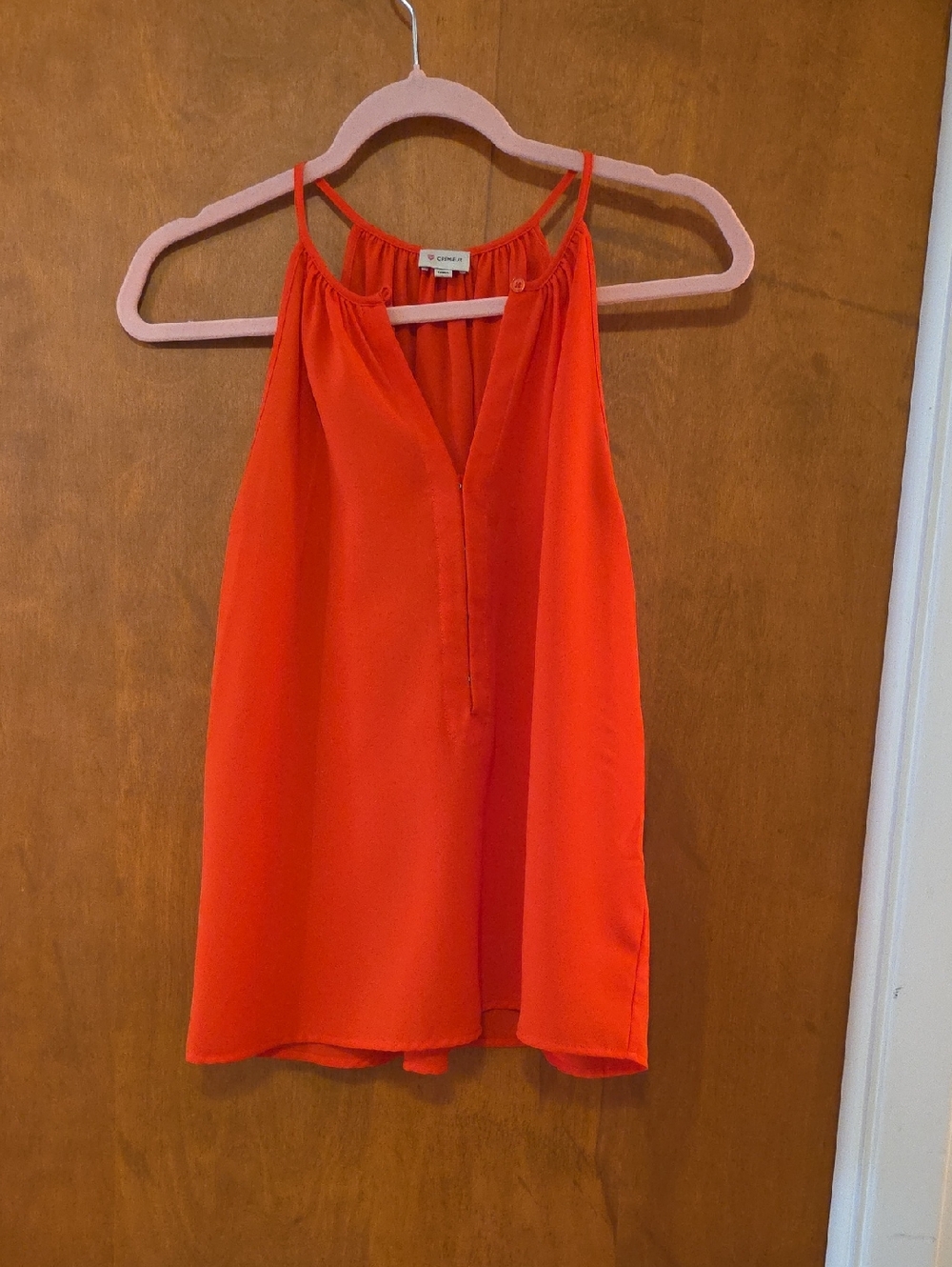 Cremieux Bright Red Halter Camisole S